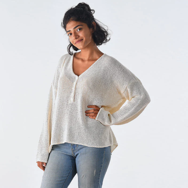 Alana Organic Cotton Hand Knit Jumper - Image 6