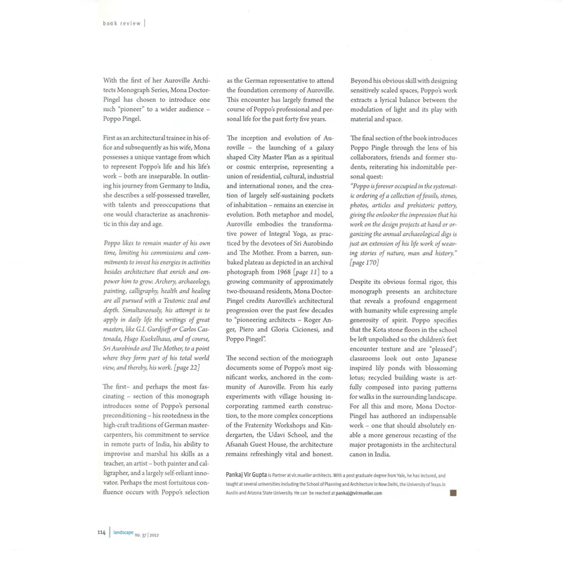 POPPO PINGEL  :  Auroville Architects Monograph Series - Image 5