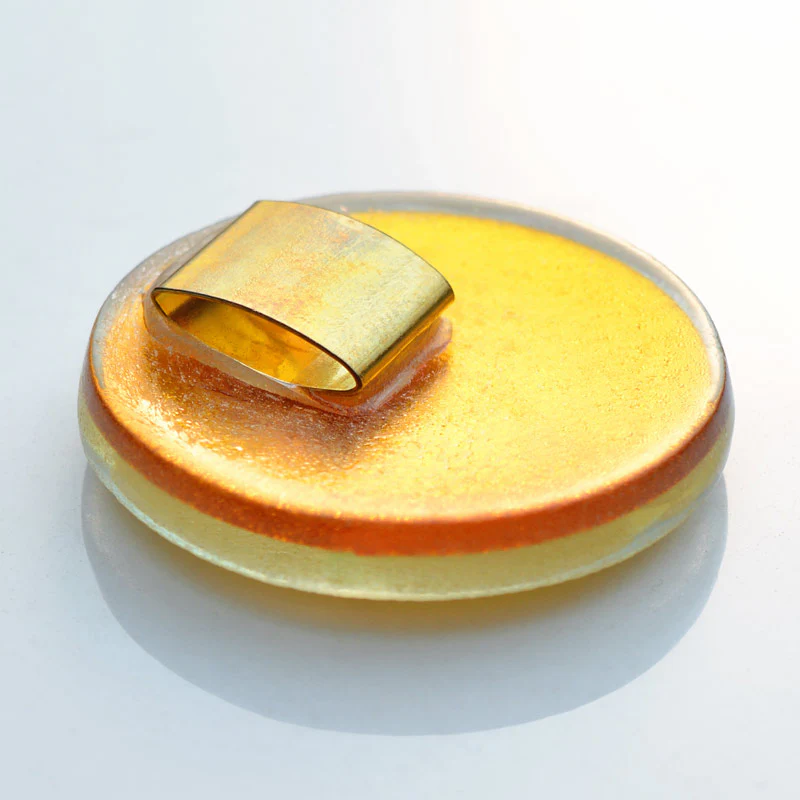 Auroville Symbol Gold-In Glass Pendant - Image 3