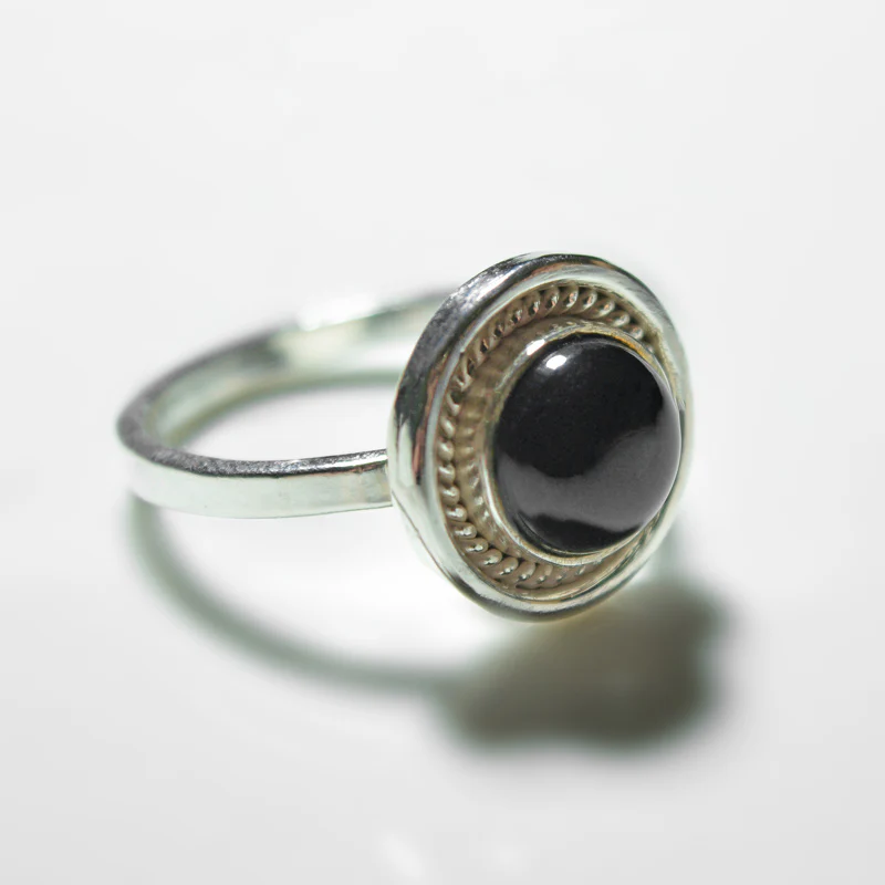 Big Silver Gemstone Ring - Image 5