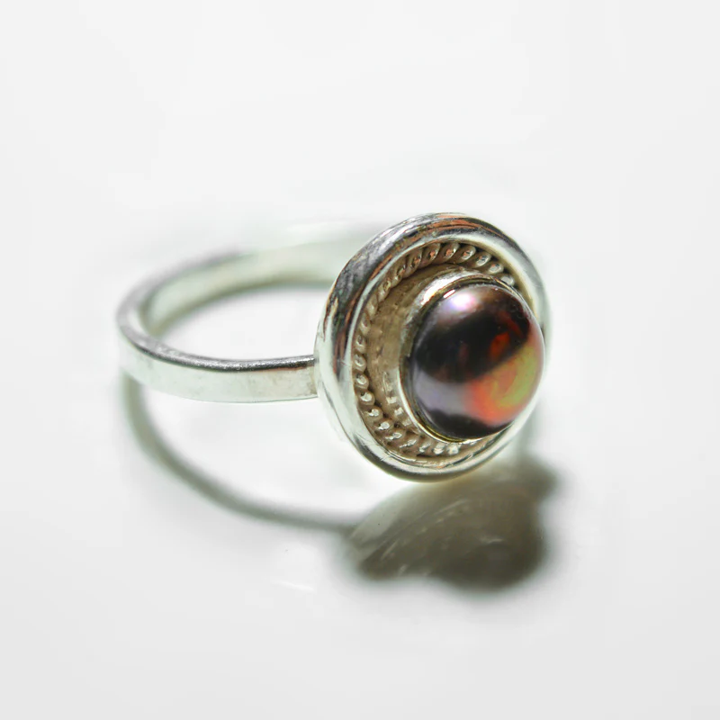 Big Silver Gemstone Ring - Image 6
