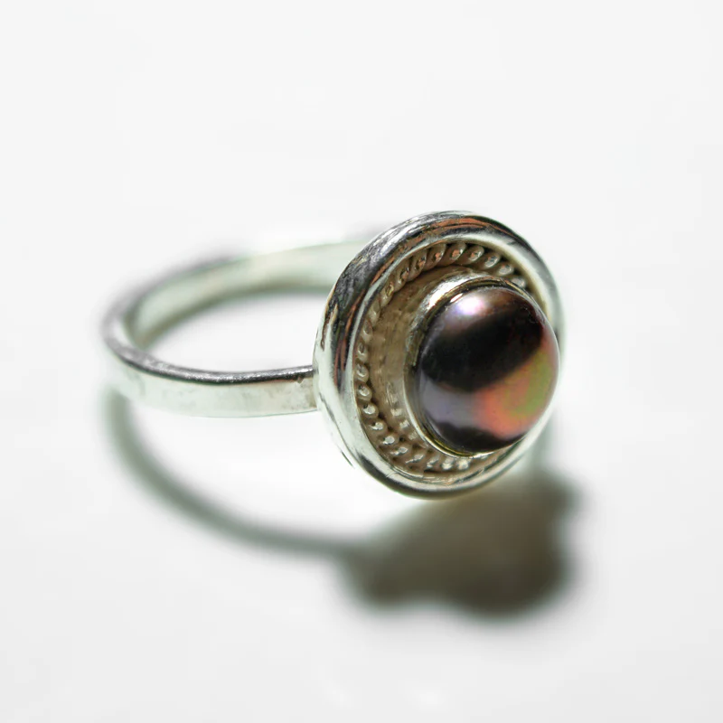 Big Silver Gemstone Ring - Image 9