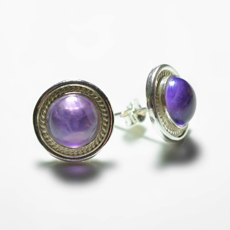 Big Silver Gemstone Stud - Image 2