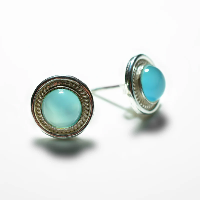 Big Silver Gemstone Stud - Image 4