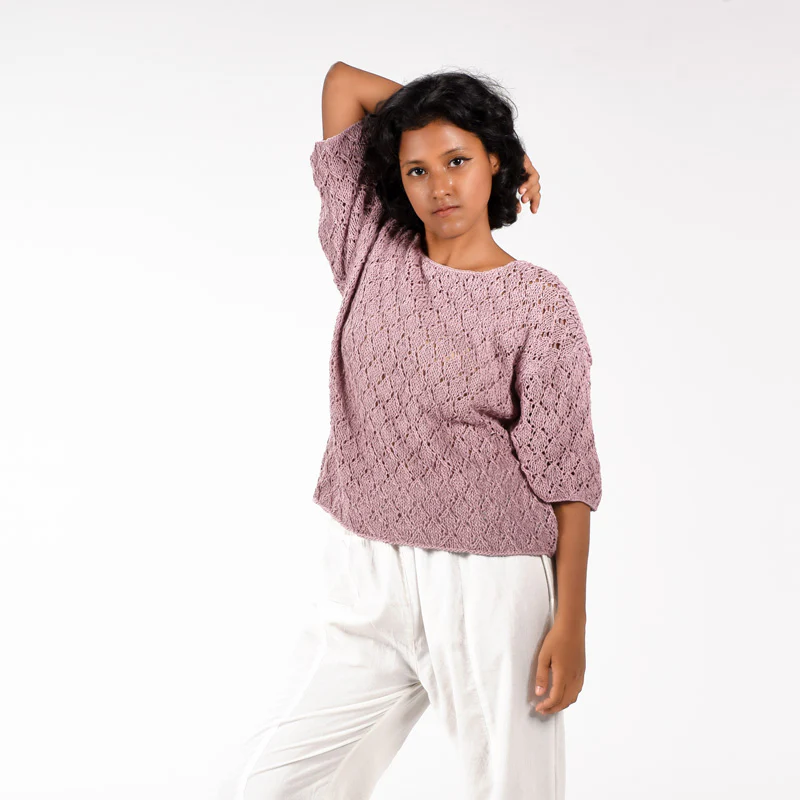 Celine Organic Cotton Hand Knit Top - Image 4