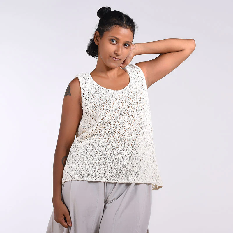Celine Organic Cotton Hand Knit Vest - Image 9