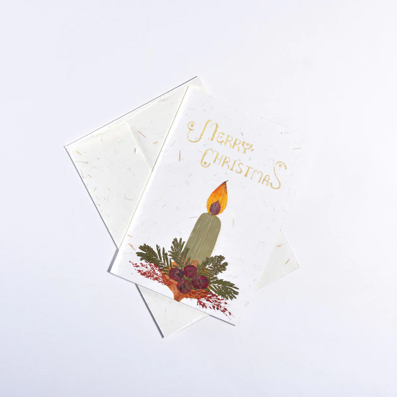 Christmas Candle - Handmade Greeting Card