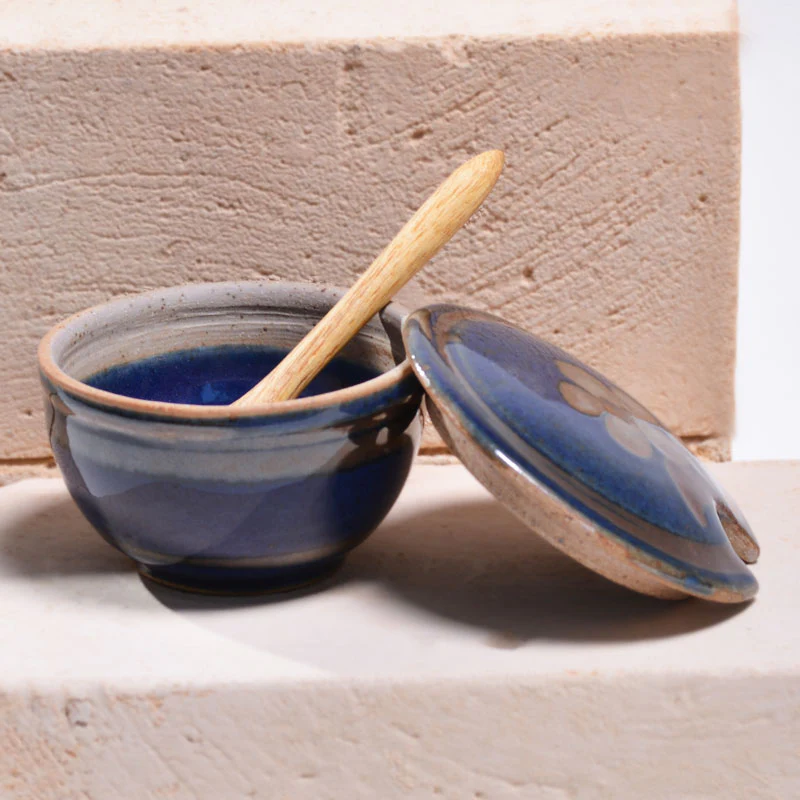 Sugar or Salt Pot With Teak-wood Spoon - Image 3