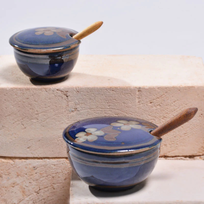Sugar or Salt Pot With Teak-wood Spoon - Image 4