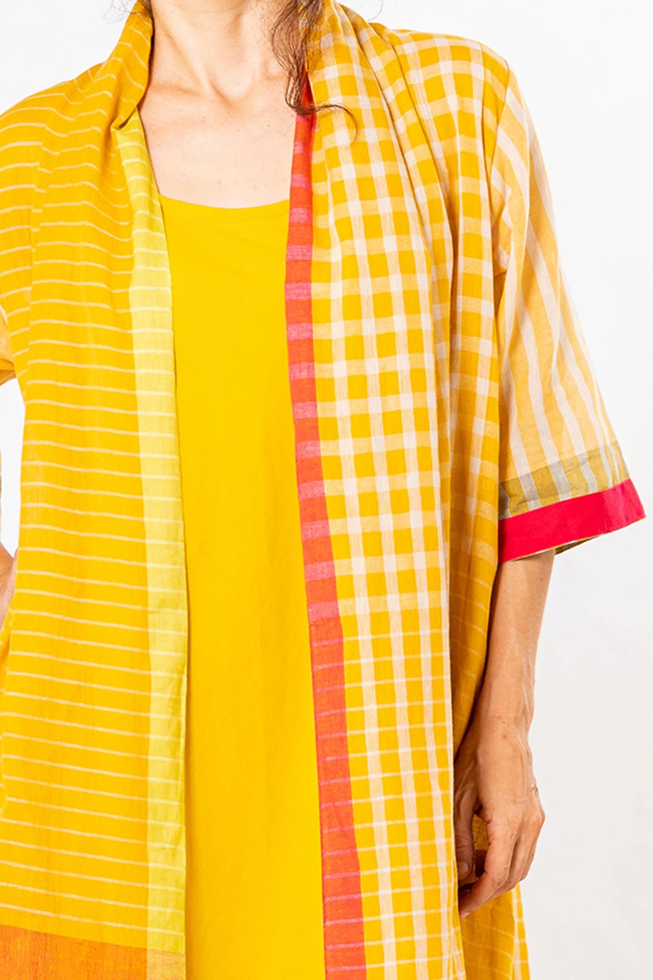 Set of 2- Dhup Turmeric Cotton Dress & Jacket Set - Image 5