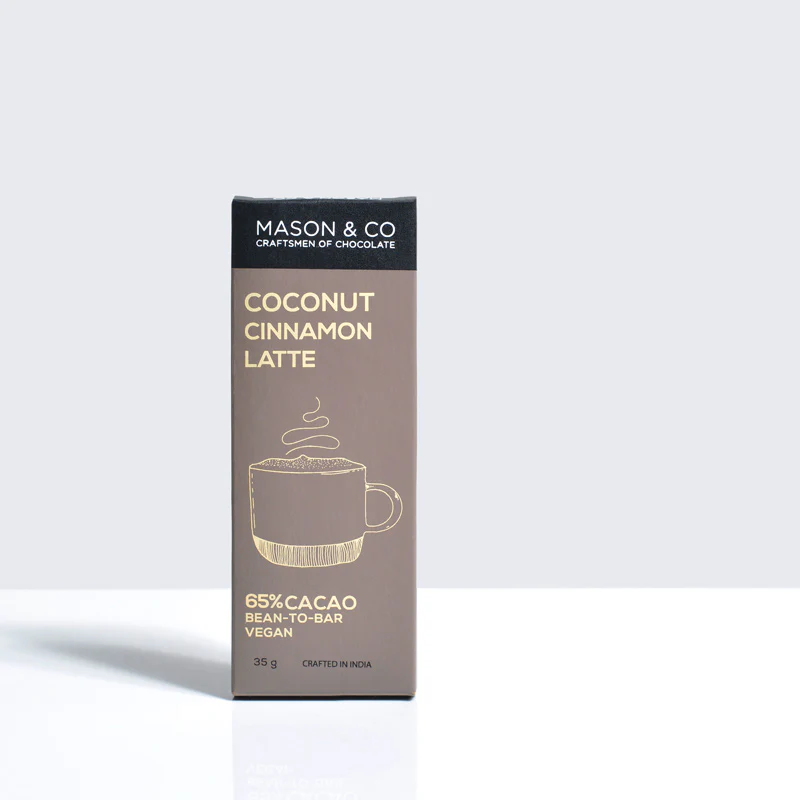 65% Coconut Cinnamon Latte Dark Vegan Chocolate bar - set of 2