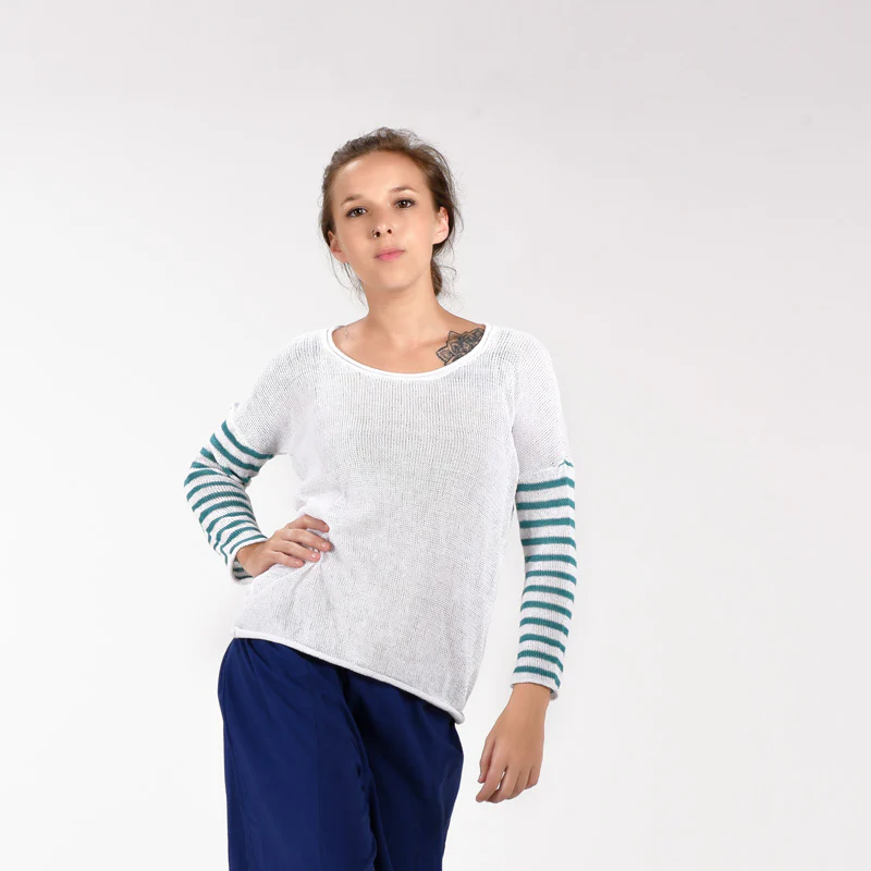 Flinder LS Full Sleeve Organic Cotton Hand Knit Top - Image 4