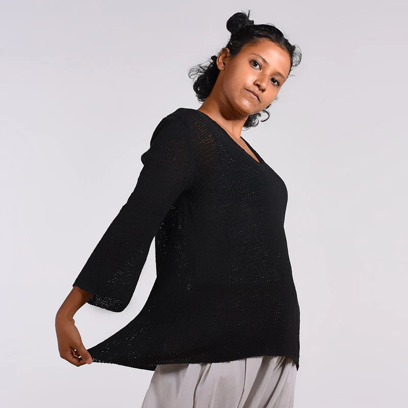 Flirty Organic Cotton Hand Knit Top - Image 2