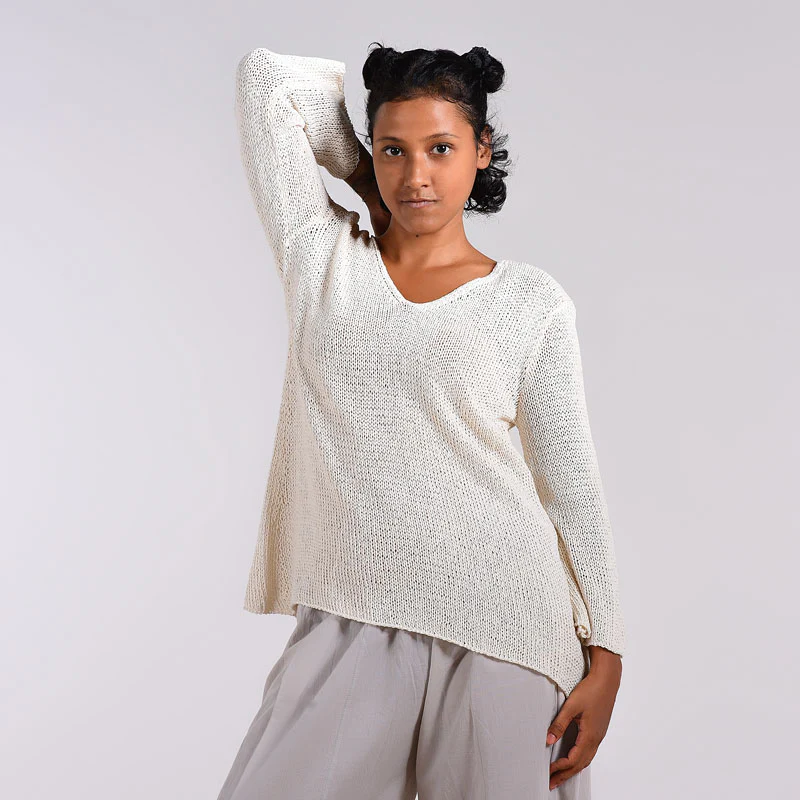 Flirty Organic Cotton Hand Knit Top - Image 6