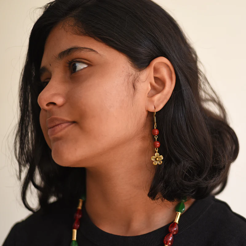 floral drop earrings - Image 2