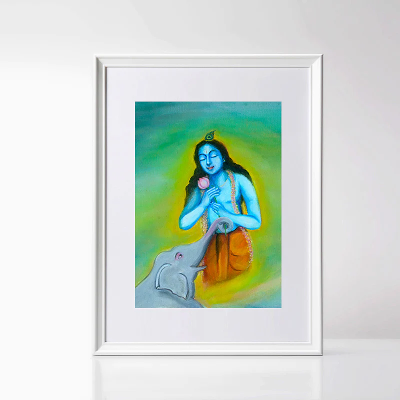Savitri Art Painting - Gajendra Moksha