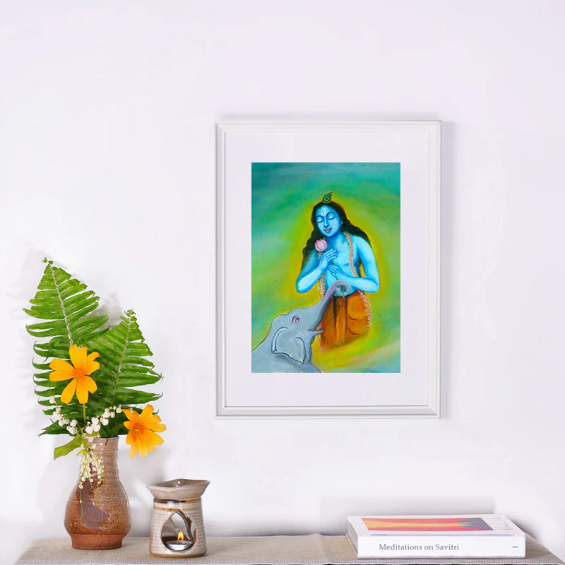 Savitri Art Painting - Gajendra Moksha - Image 2