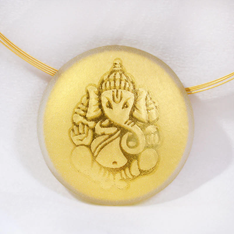 Ganesha Pendant (Gold-in-Glass) - Image 3
