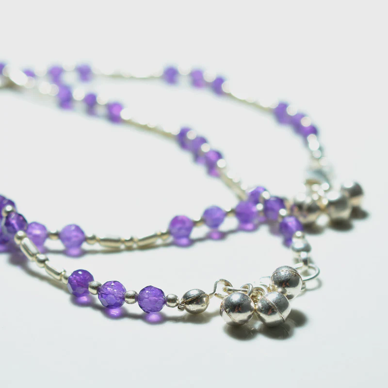 Gemstone Crystal Cut Anklet - Image 5