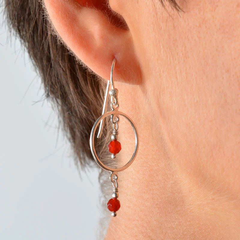 Gemstone Hoop Earrings - Image 6
