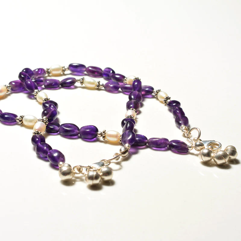Gemstone Oval Anklet - Image 4