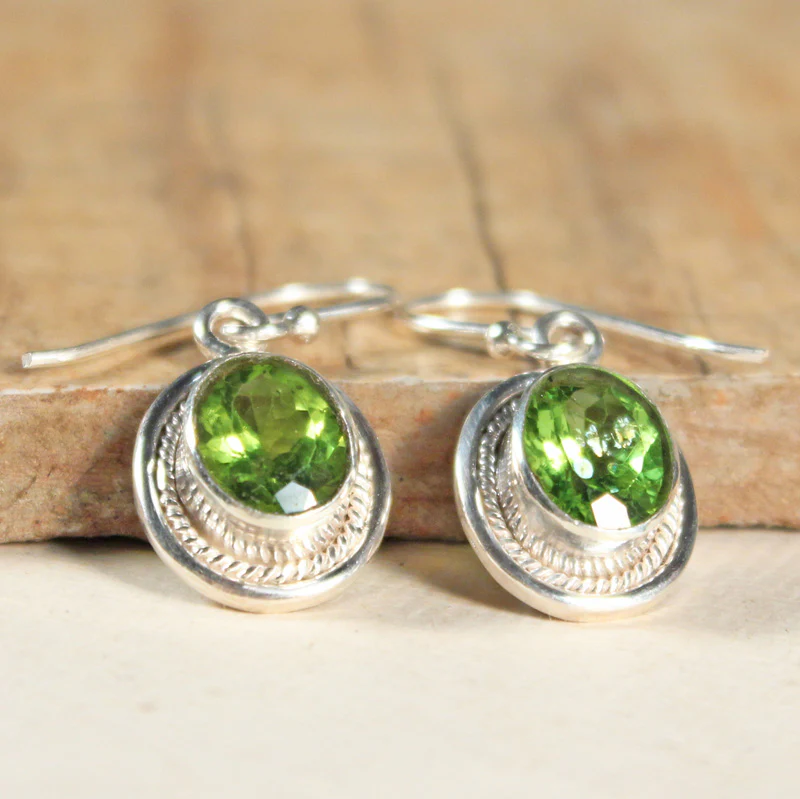 Gemstone Oval Earrings - Image 5