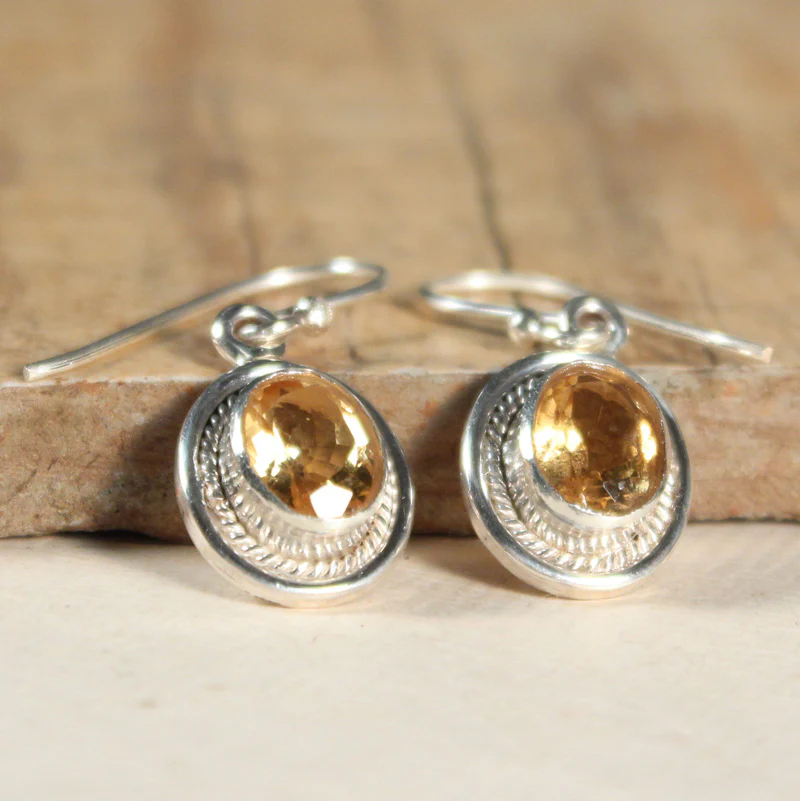 Gemstone Oval Earrings - Image 7