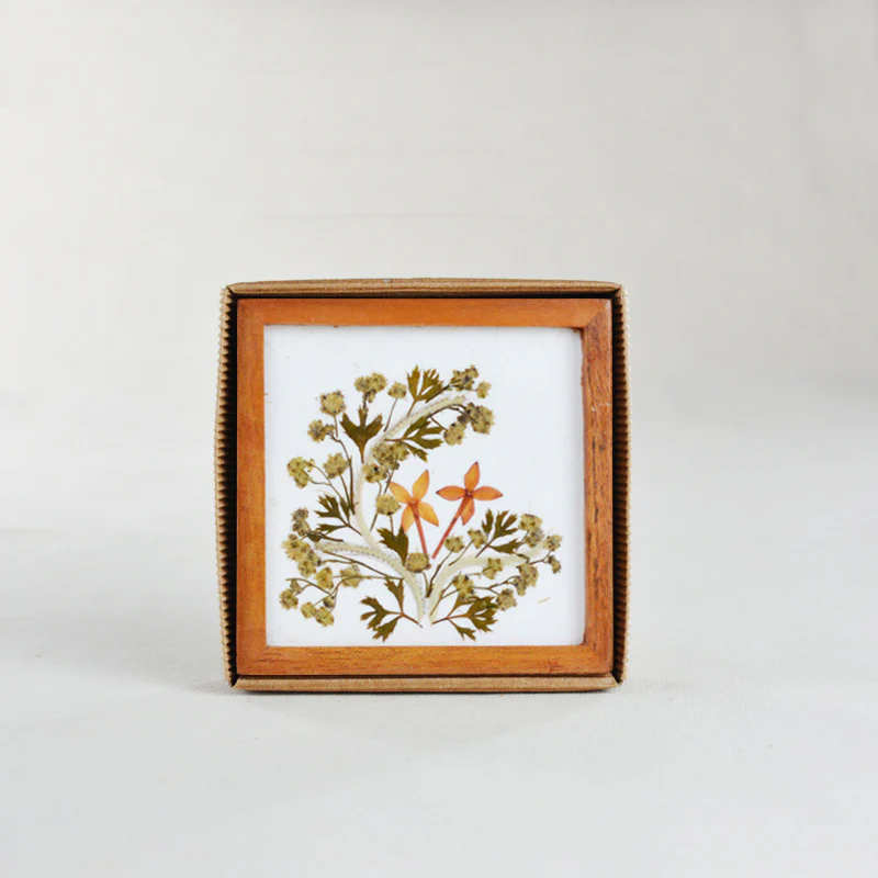 Glass coaster square- Classic Flower, Set of 4 - Image 3