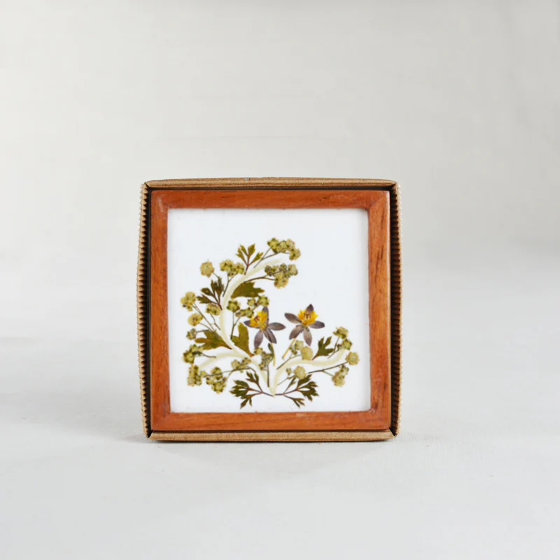 Glass coaster square- Classic Flower, Set of 4 - Image 4