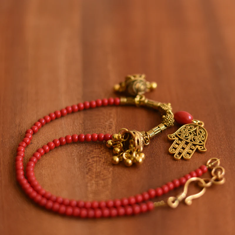 golden coral necklace - Image 4