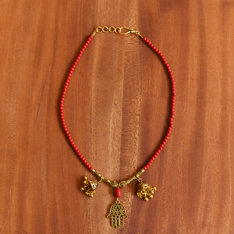 golden coral necklace - Image 6
