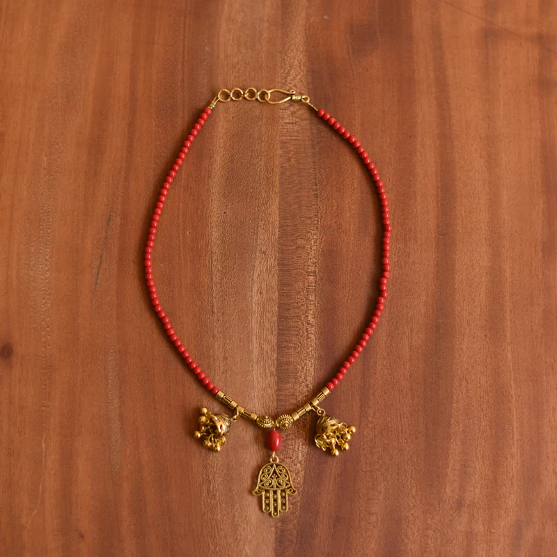 golden coral necklace - Image 7