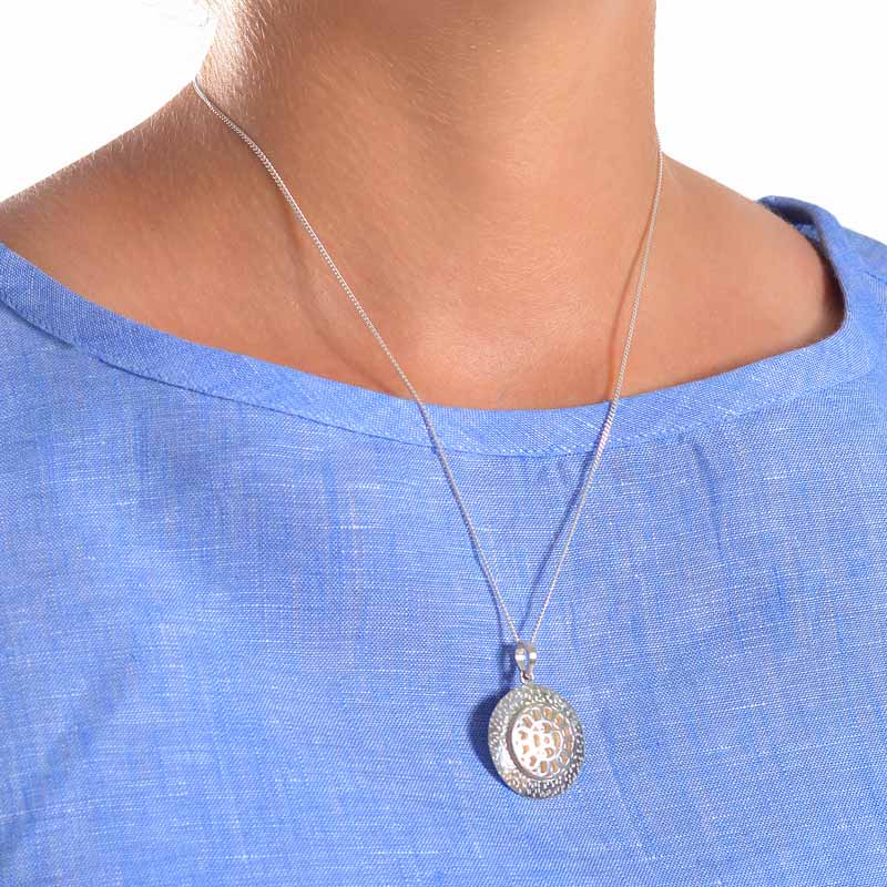 Hammered Silver Mother's Symbol Pendant - Image 2