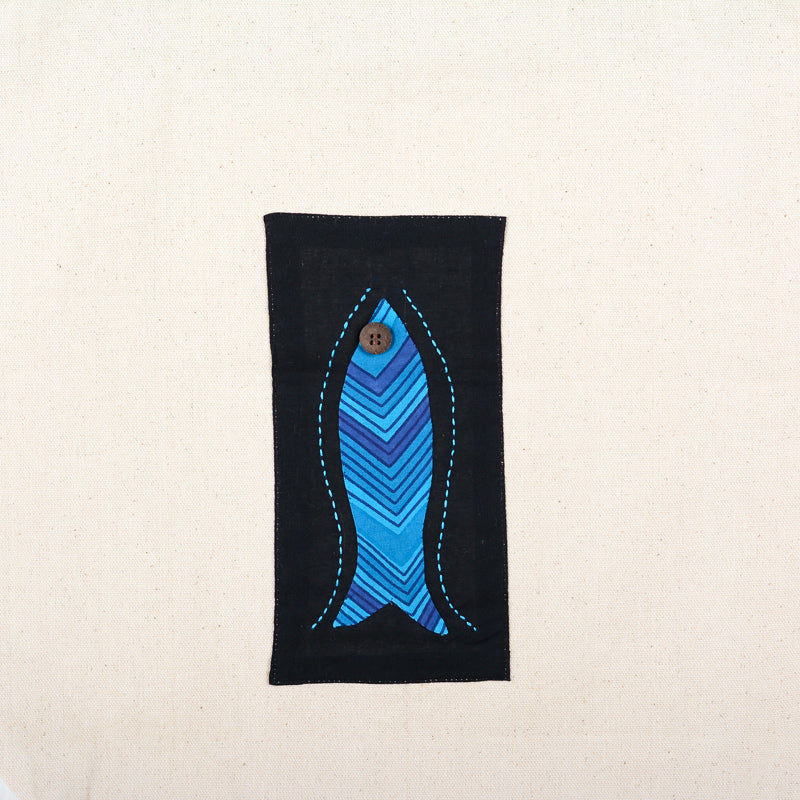 Hand-Appliqued Canvas Tote Bag - Image 2
