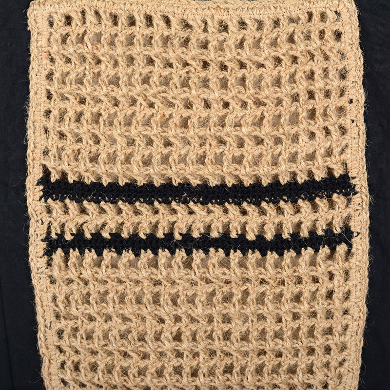 Hand-Crocheted Fabric & Jute Tote Bag - Image 4