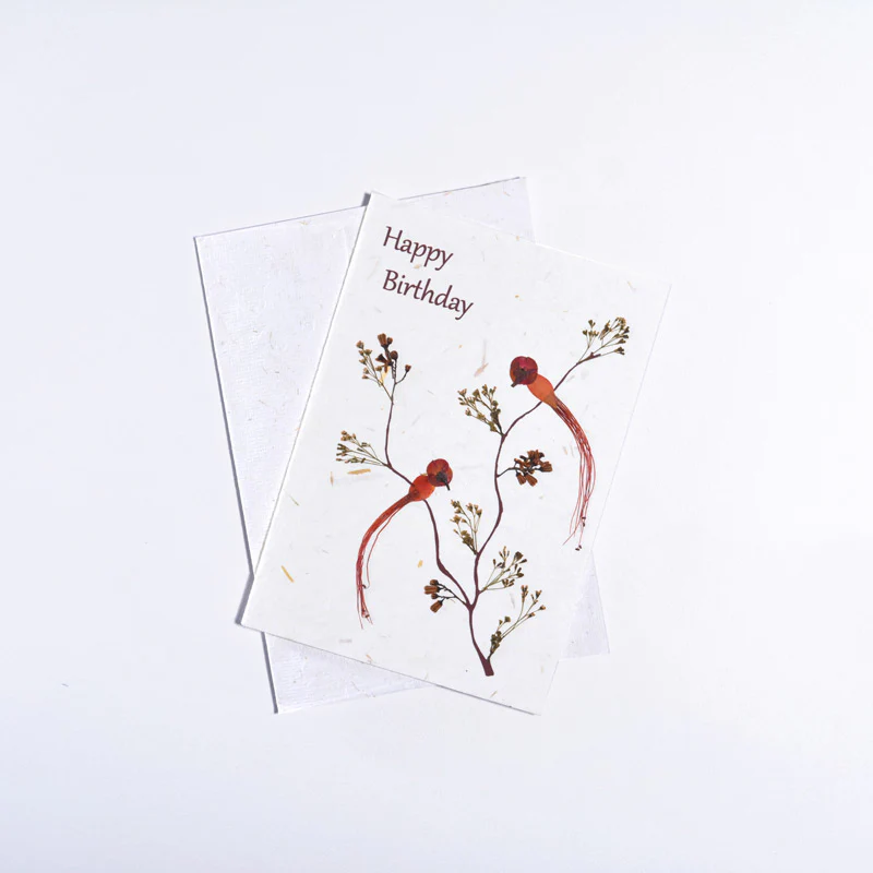 Happy Birthday Bird - Handmade Greeting Card