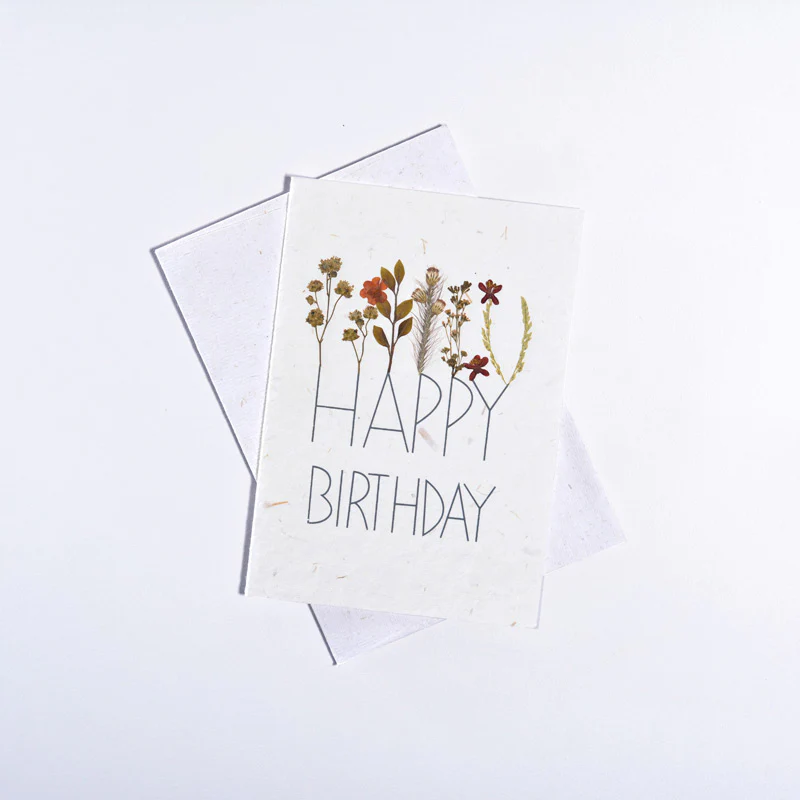 Happy Birthday - Tall Text Handmade Greeting Card