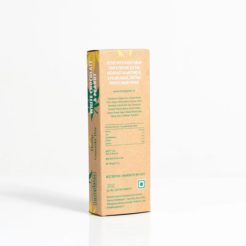 Hemp Granola Bar White Chocolate & Peanut - Image 2