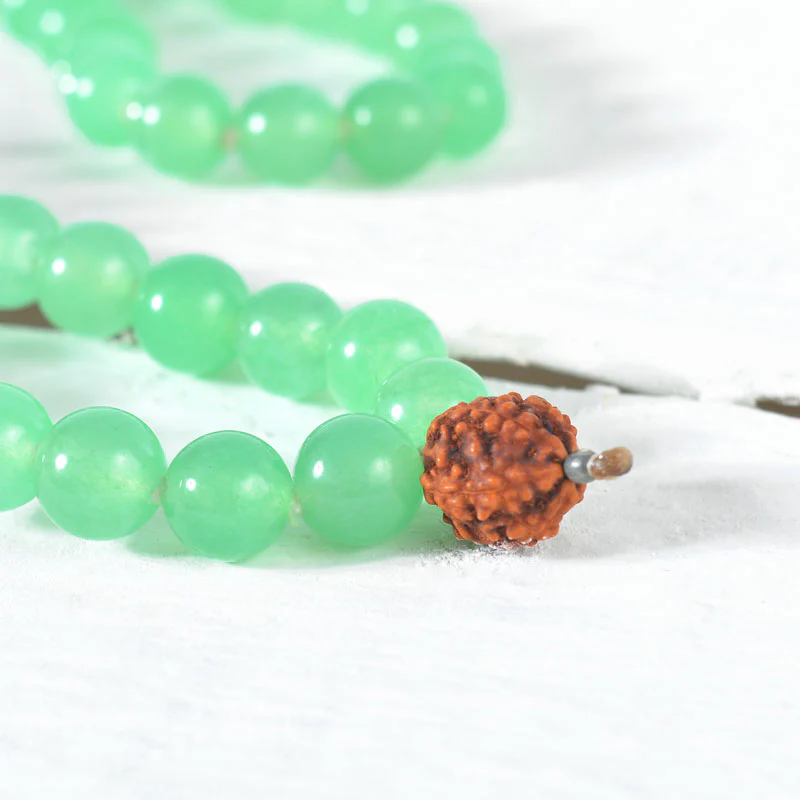 Jade Mala with Rudhraksh