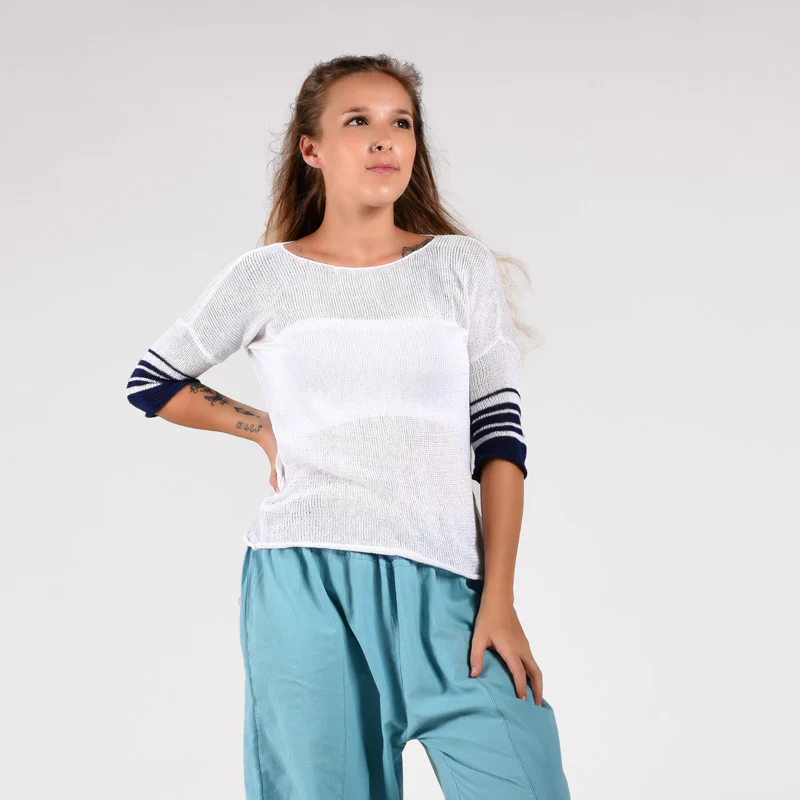 Josie Organic Cotton Hand Knit Top - Image 3