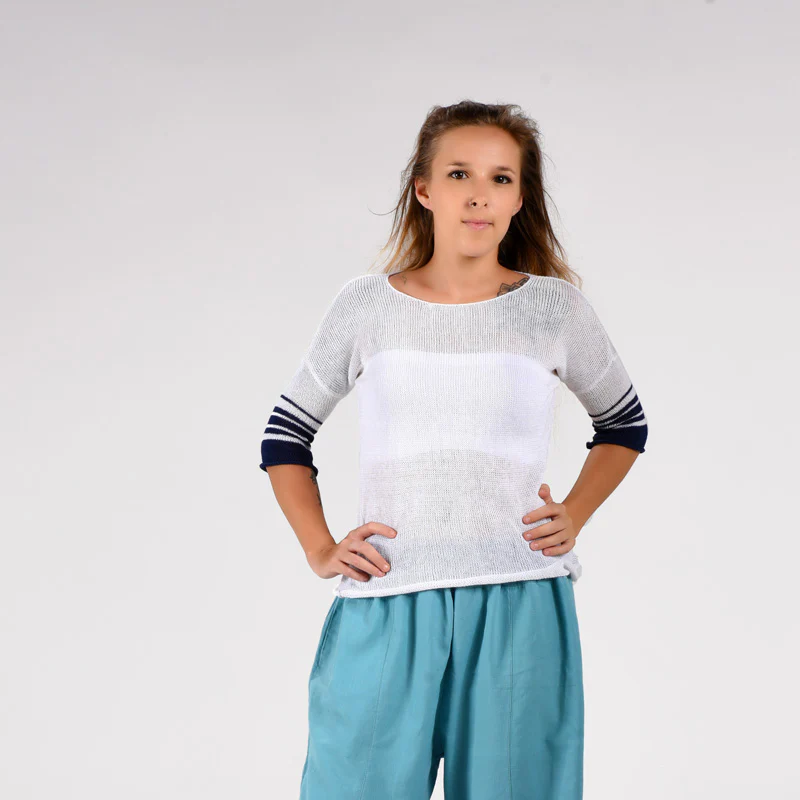 Josie Organic Cotton Hand Knit Top - Image 8