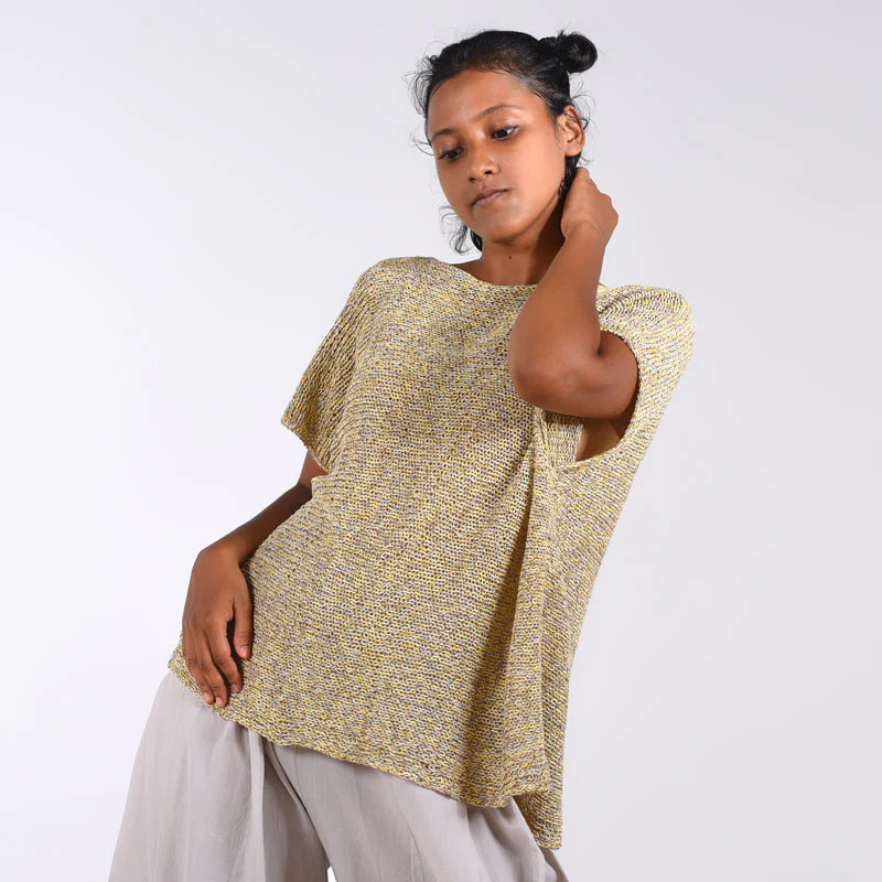 Meca Organic Cotton Hand Knit Poncho - Image 8