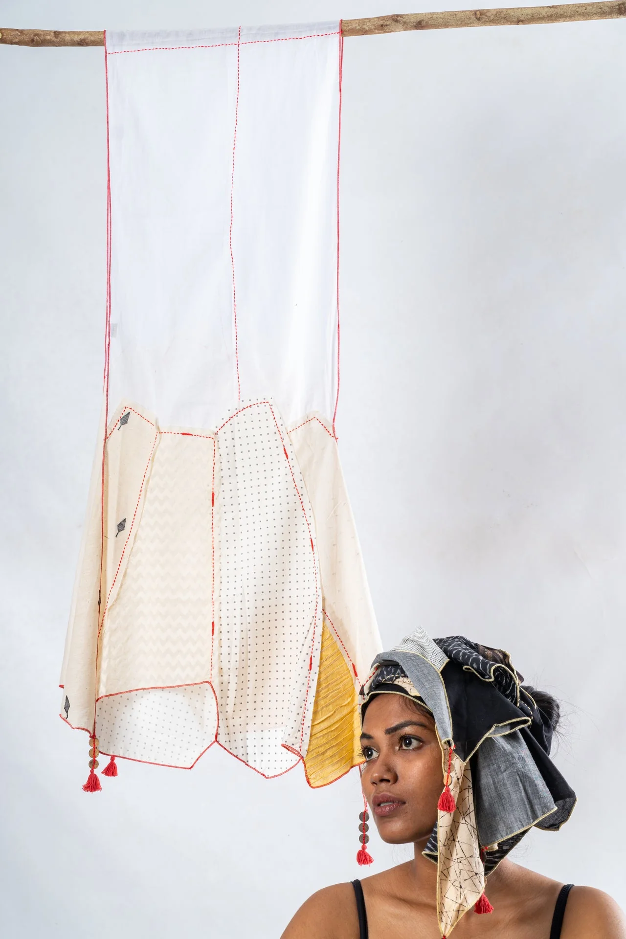 Off-White Upcycled Stole - Image 3