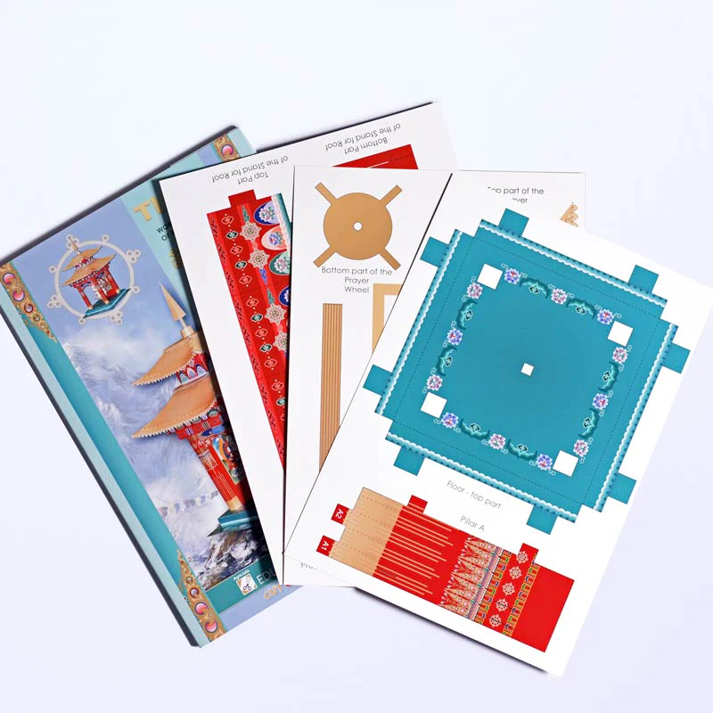 Tibet Working Model of Prayer Wheel Paper craft set - Image 4