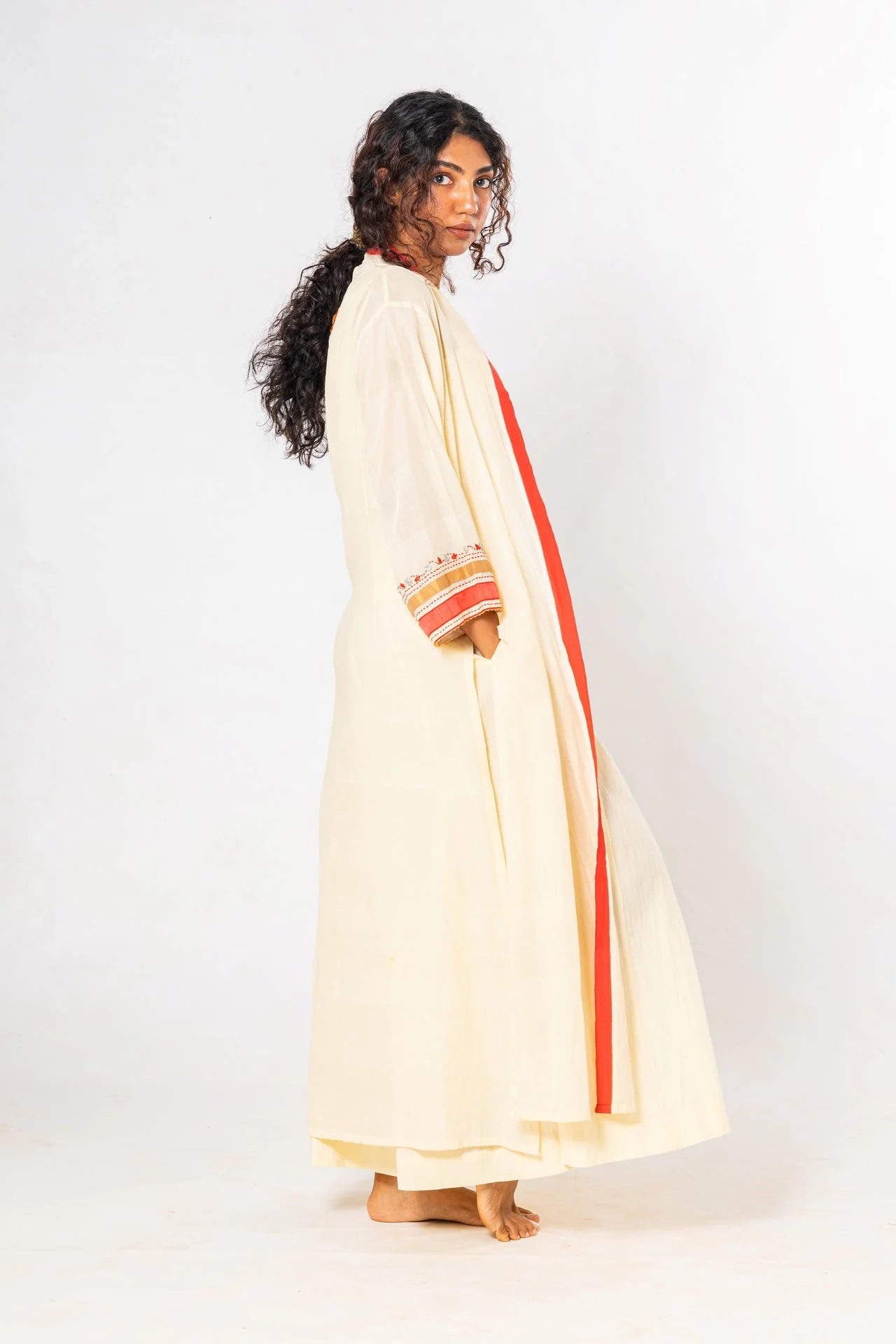 Set of 4- Off White Medicinal Neem Dyed Organic Cotton Set - Image 3