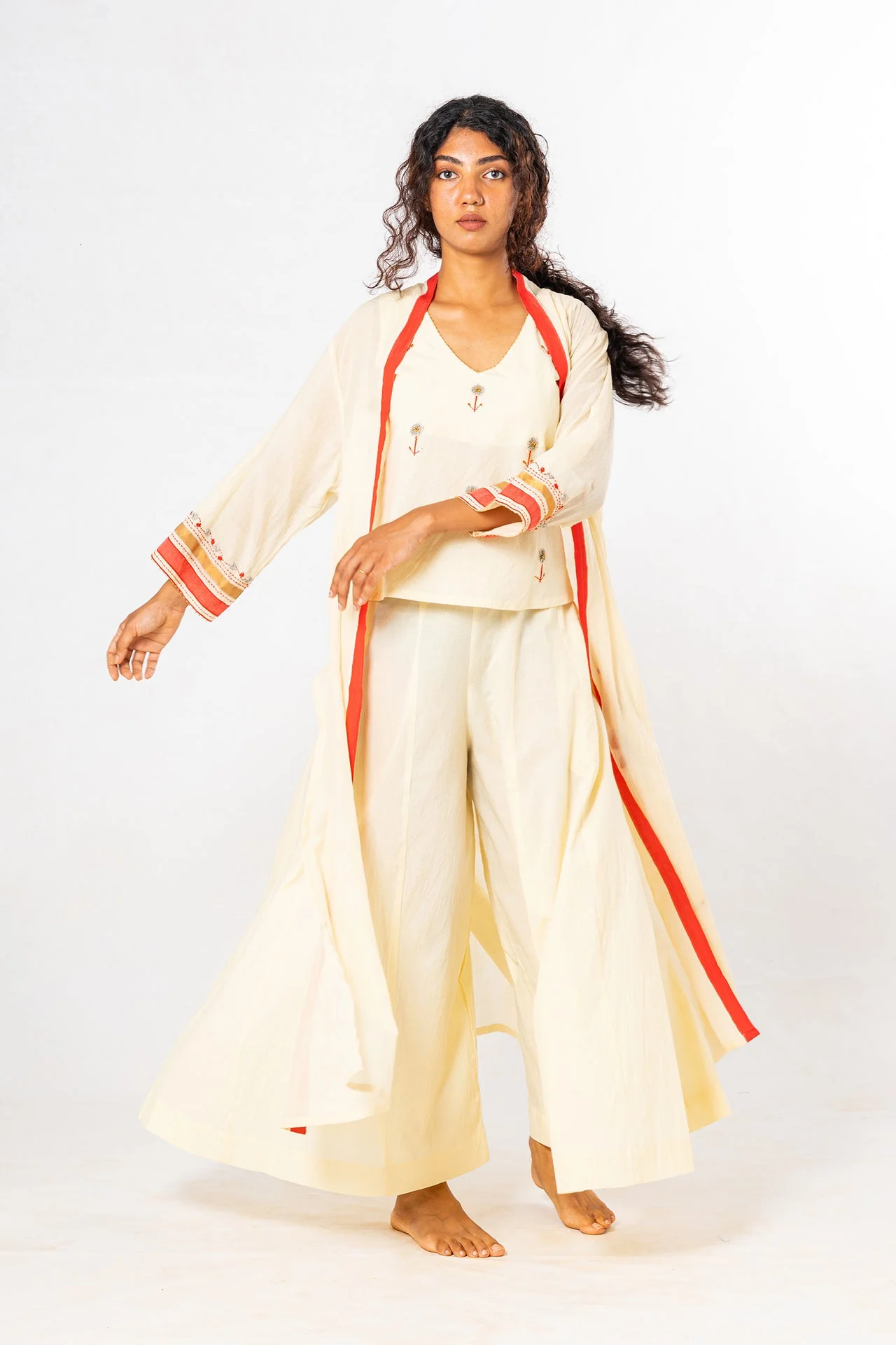 Set of 4- Off White Medicinal Neem Dyed Organic Cotton Set - Image 5