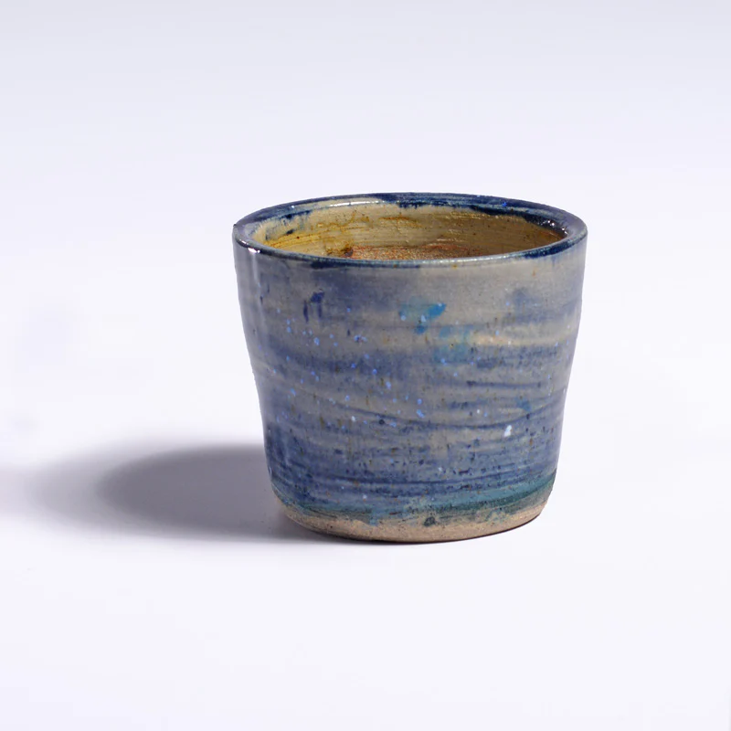 Planter with saucer - blue - Image 3