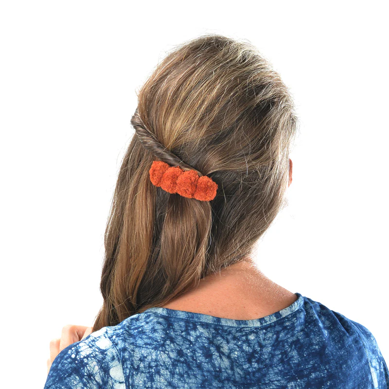 PomPom Hairclip – Earth (Small) - Image 3