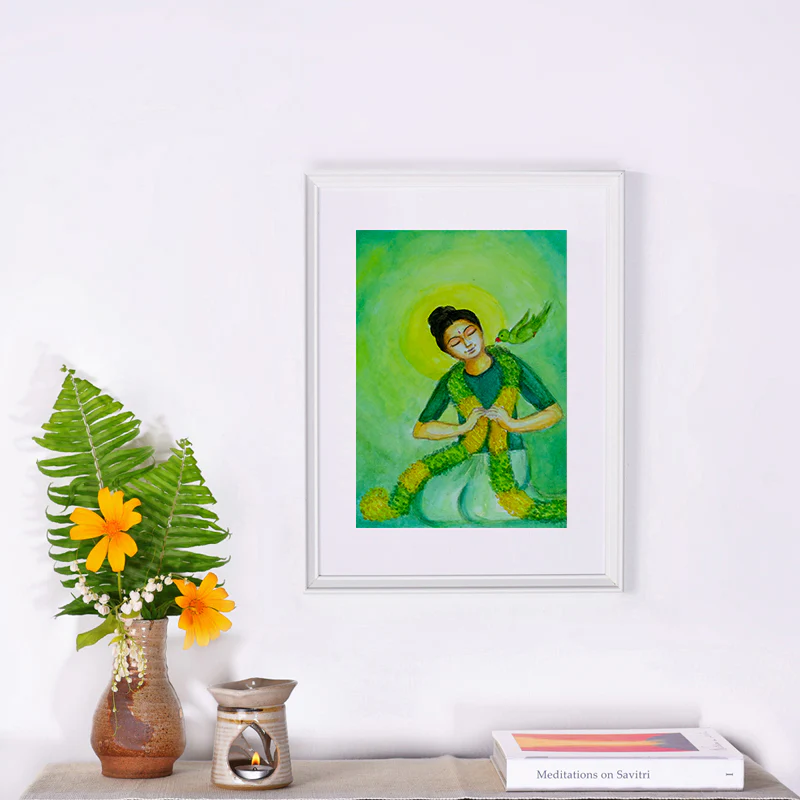 Savitri Art Painting - Andal in Her Garden - Image 2