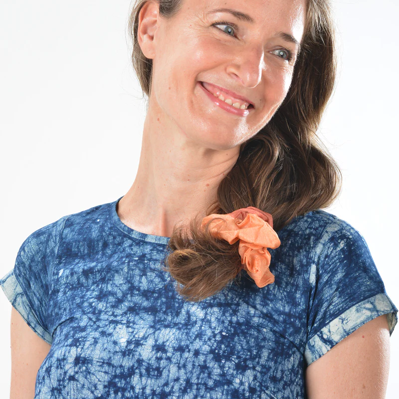 Scrunchie Hairband – Orange Silk - Image 3